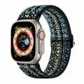 Bracelet nylon Scrunchie 38 à 49 mm pour Apple Watch – Couleur du bracelet Tourquise de Bohême