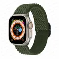Bracelet nylon Scrunchie 38 à 49 mm pour Apple Watch – Couleur du bracelet Vert pin W