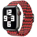 Bracelet nylon solo boucle pour Apple Watch 38 à 49 mm – Couleur du bracelet 21 W-black red