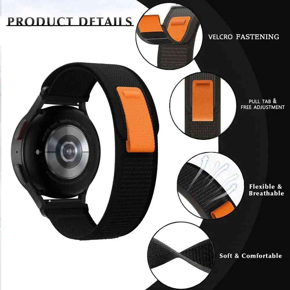 Bracelet nylon sport pour Galaxy Watch et Amazfit