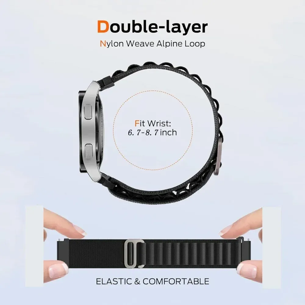 Bracelet nylon sport pour Galaxy Watch et Amazfit