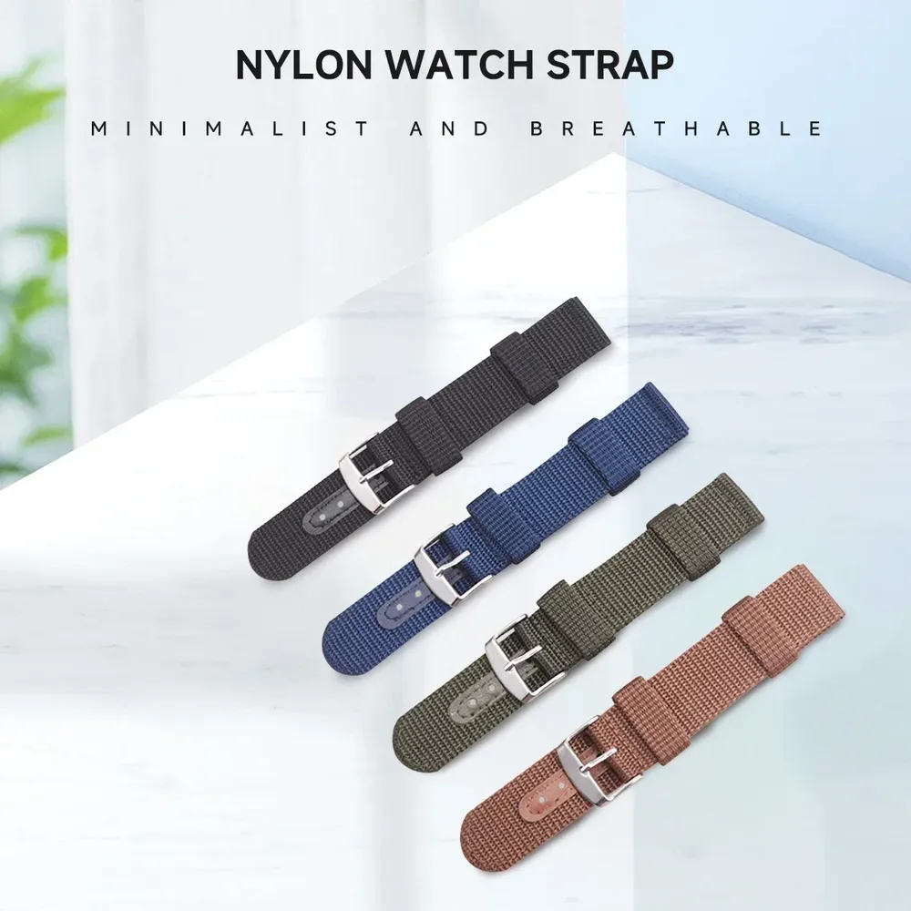 Bracelet nylon tissé 18 à 24 mm toile souple