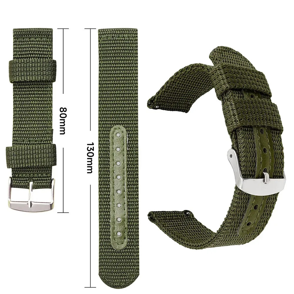 Bracelet nylon tissé 18 à 24 mm toile souple
