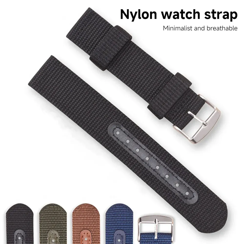 Bracelet nylon tissé 18 à 24 mm toile souple