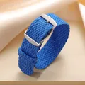 Bracelet nylon tissé Perlon 14 à 22 mm – Couleur du bracelet Blue