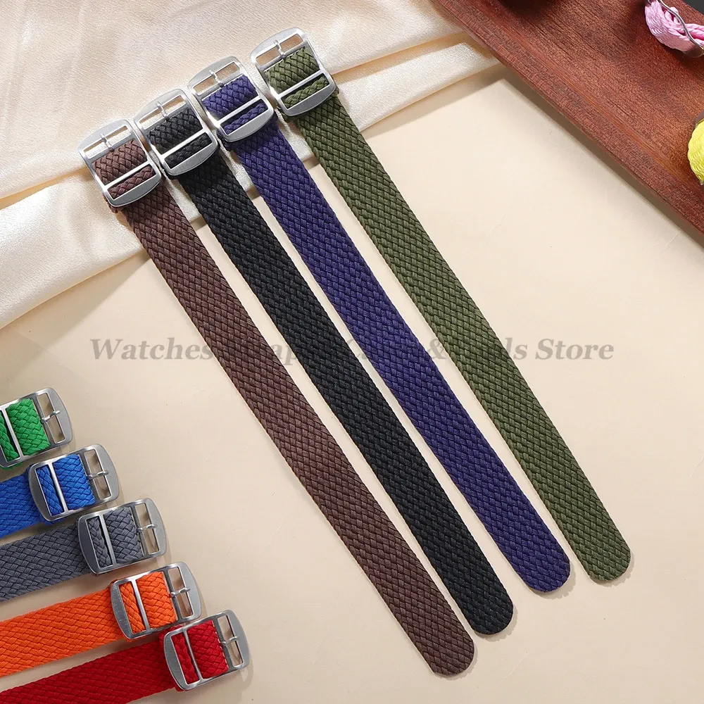 Bracelet nylon tissé Perlon 14 à 22 mm