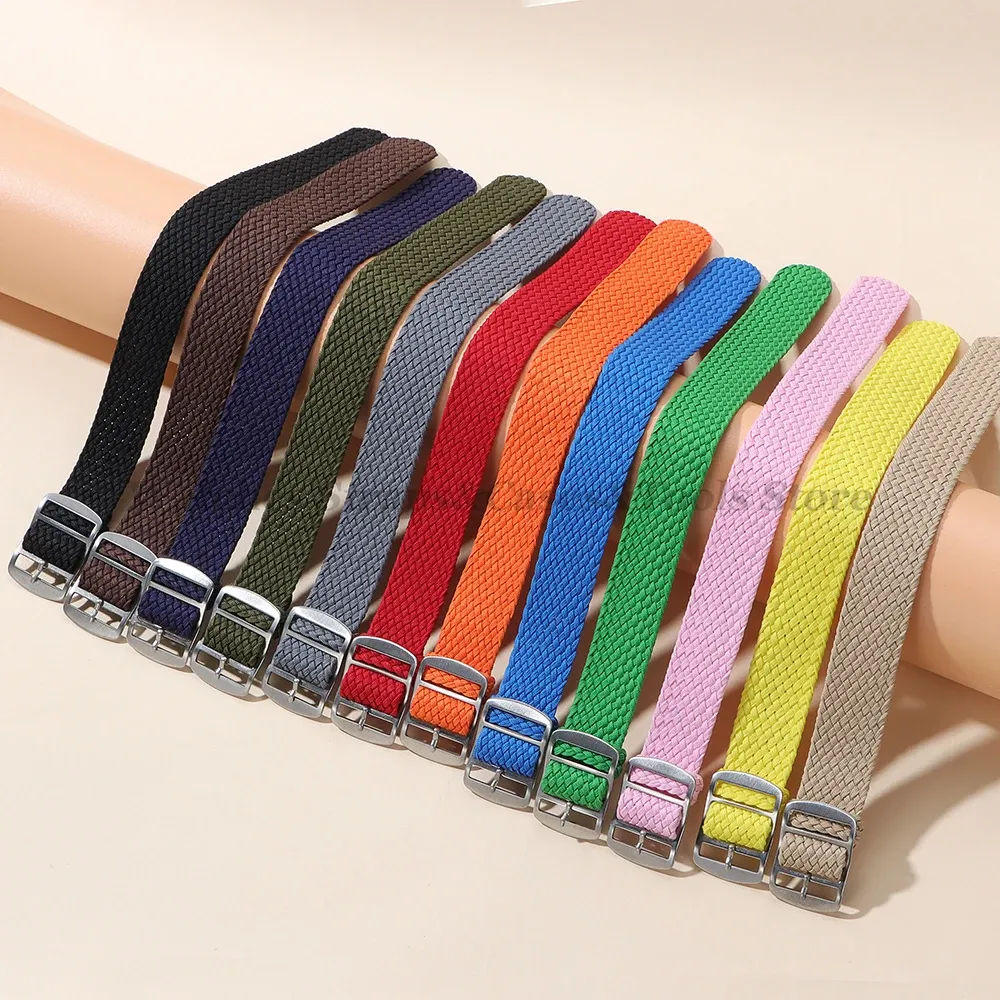 Bracelet nylon tissé Perlon 14 à 22 mm