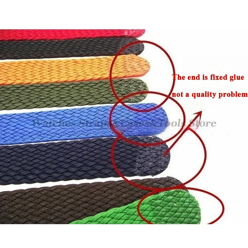 Bracelet nylon tissé Perlon 14 à 22 mm