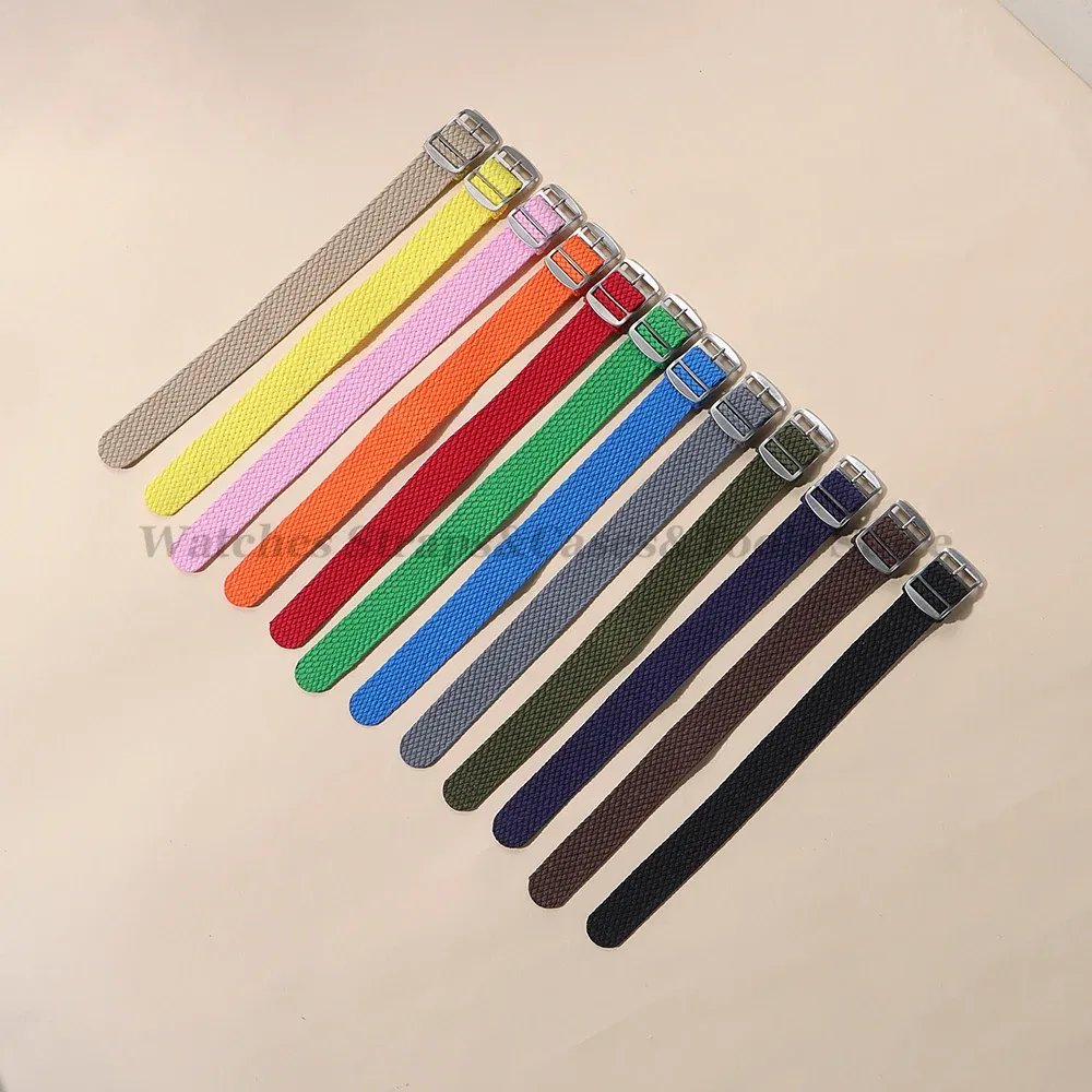 Bracelet nylon tissé Perlon 14 à 22 mm