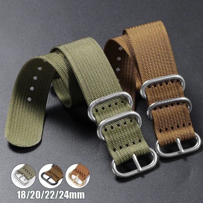 Bracelet nylon tissé pour montre 18 à 24 mm