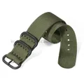 Bracelet nylon tissé pour montre 18 à 24 mm – Couleur du bracelet ArmyGreen-Black