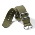 Bracelet nylon tissé pour montre 18 à 24 mm – Couleur du bracelet ArmyGreen-Silver