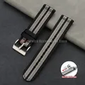 Bracelet nylon tissé pour montre 18 à 24 mm – Couleur du bracelet Black Beige Grey