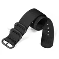 Bracelet nylon tissé pour montre 18 à 24 mm – Couleur du bracelet Black-Black