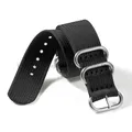 Bracelet nylon tissé pour montre 18 à 24 mm – Couleur du bracelet Black-Silver