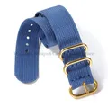 Bracelet nylon tissé pour montre 18 à 24 mm – Couleur du bracelet Blue-Gold