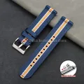 Bracelet nylon tissé pour montre 18 à 24 mm – Couleur du bracelet Blue White Yellow