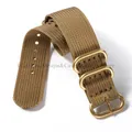 Bracelet nylon tissé pour montre 18 à 24 mm – Couleur du bracelet Brown-Gold