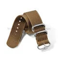 Bracelet nylon tissé pour montre 18 à 24 mm – Couleur du bracelet Brown-Silver