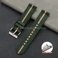 Bracelet nylon tissé pour montre 18 à 24 mm – Couleur du bracelet DarkGreen Beige
