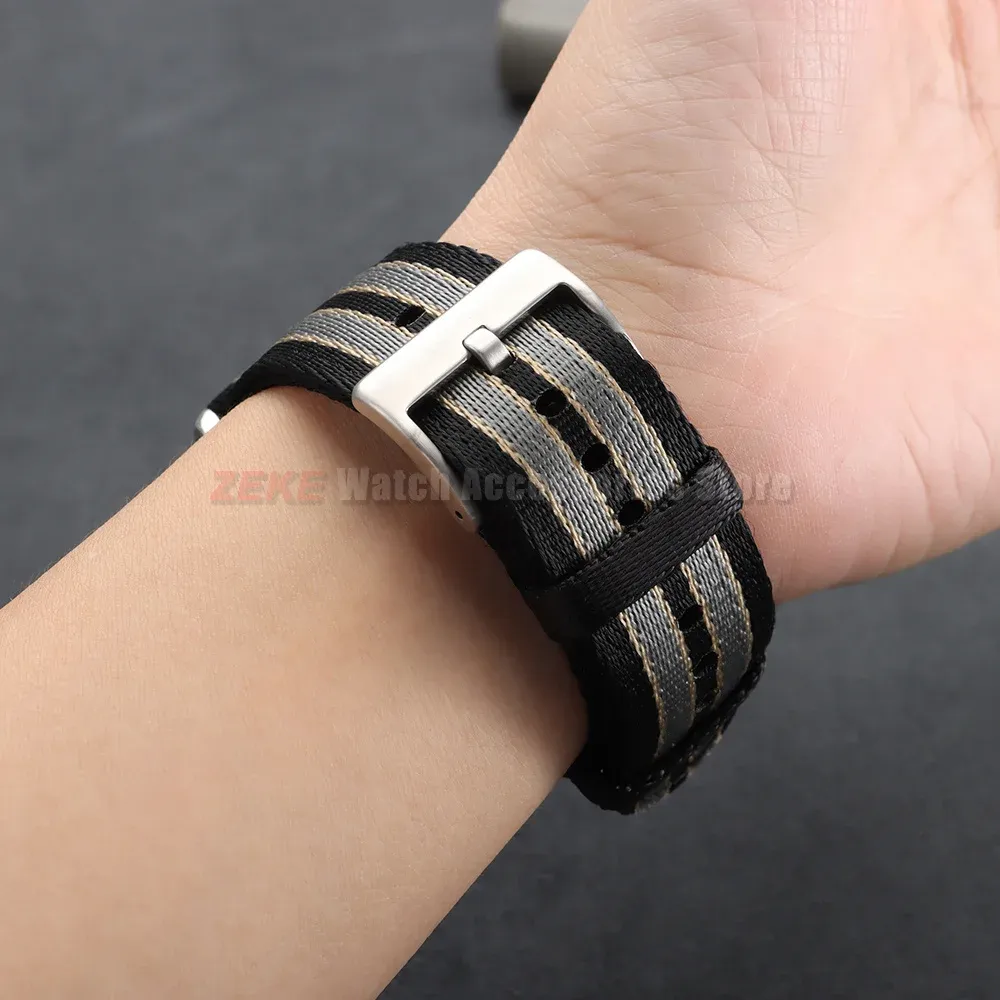 Bracelet nylon tissé pour montre 18 à 24 mm