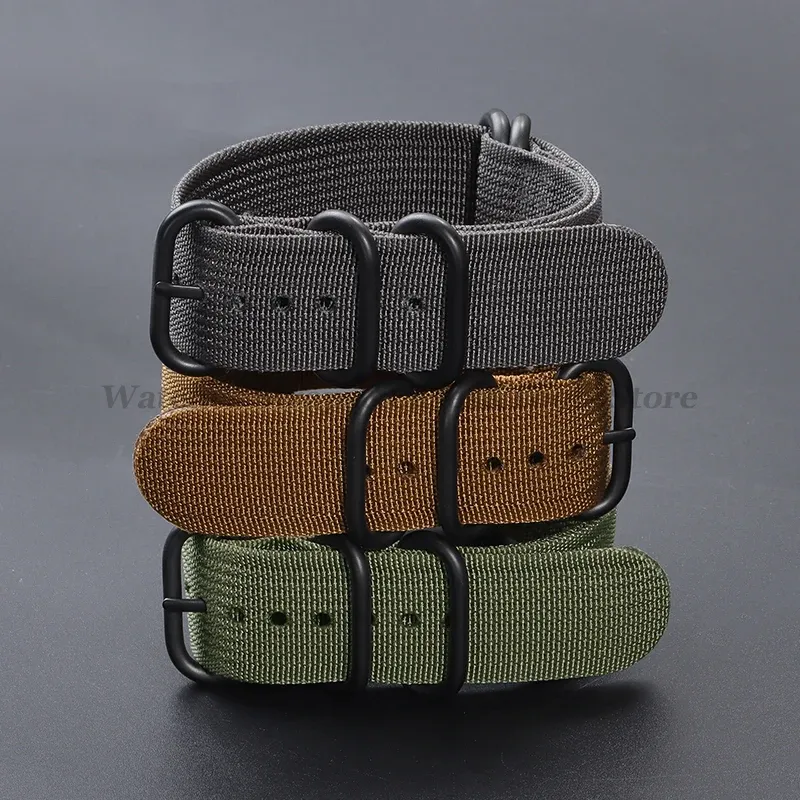 Bracelet nylon tissé pour montre 18 à 24 mm