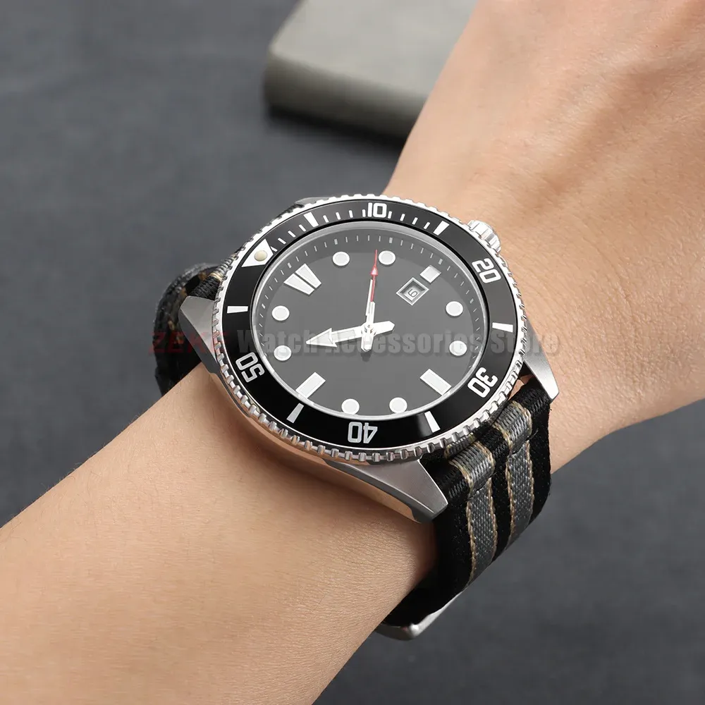 Bracelet nylon tissé pour montre 18 à 24 mm