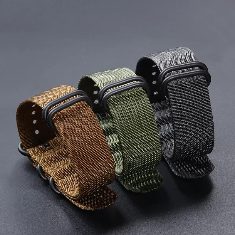Bracelet nylon tissé pour montre 18 à 24 mm