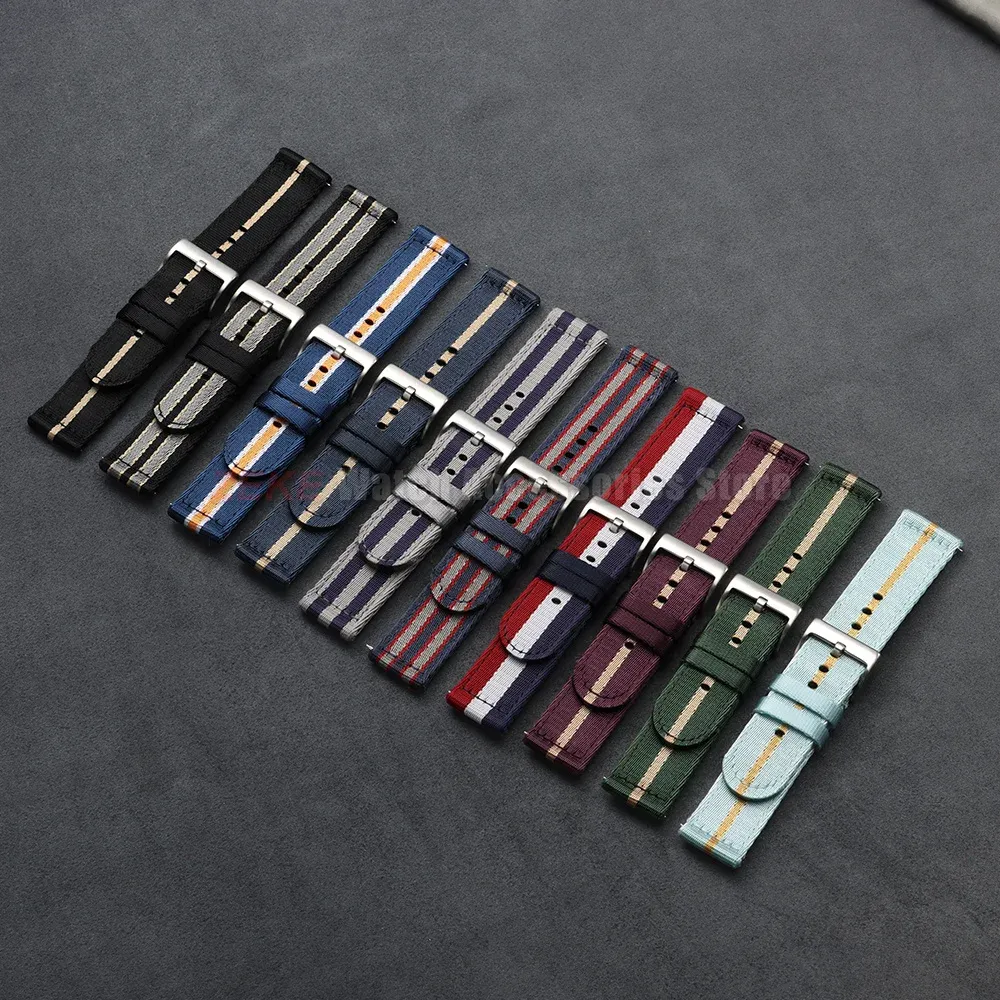 Bracelet nylon tissé pour montre 18 à 24 mm