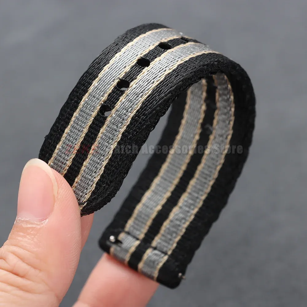 Bracelet nylon tissé pour montre 18 à 24 mm