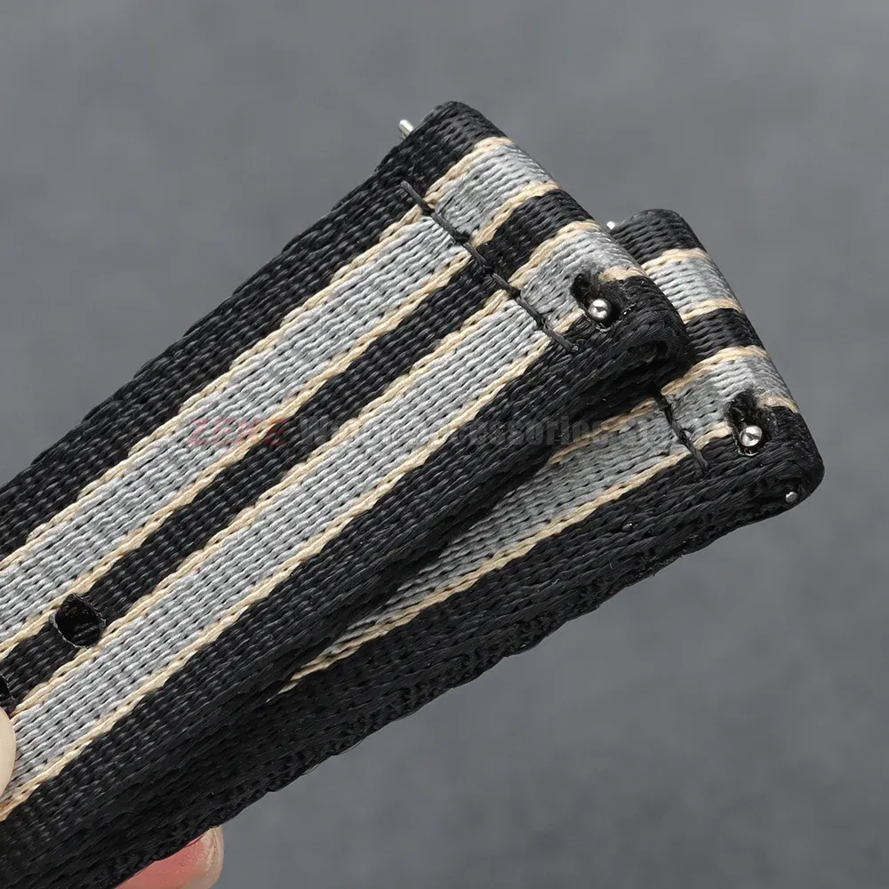 Bracelet nylon tissé pour montre 18 à 24 mm
