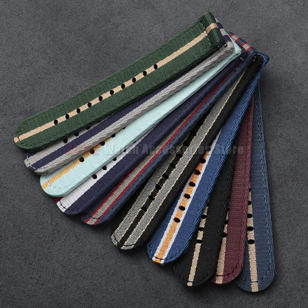 Bracelet nylon tissé pour montre 18 à 24 mm