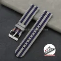 Bracelet nylon tissé pour montre 18 à 24 mm – Couleur du bracelet Grey Blue