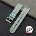 Bracelet nylon tissé pour montre 18 à 24 mm – Couleur du bracelet LightBlue Yellow