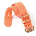 Bracelet nylon tissé pour montre 18 à 24 mm – Couleur du bracelet Orange-Gold