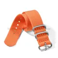 Bracelet nylon tissé pour montre 18 à 24 mm – Couleur du bracelet Orange-Silver