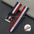 Bracelet nylon tissé pour montre 18 à 24 mm – Couleur du bracelet Red White Blue