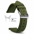 Bracelet nylon toile voile 18 à 22 mm – Couleur du bracelet Army Green White 1