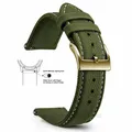 Bracelet nylon toile voile 18 à 22 mm – Couleur du bracelet Army Green White 3