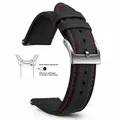 Bracelet nylon toile voile 18 à 22 mm – Couleur du bracelet Black Red 1