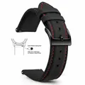 Bracelet nylon toile voile 18 à 22 mm – Couleur du bracelet Black Red 2