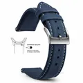 Bracelet nylon toile voile 18 à 22 mm – Couleur du bracelet Navy Blue White 1