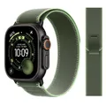 Bracelet nylon Trail Loop 38 à 49 mm pour Apple Watch – Couleur du bracelet Green-black