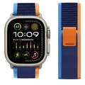 Bracelet nylon Trail Loop 38 à 49 mm pour Apple Watch – Couleur du bracelet orange-d blue