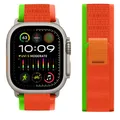 Bracelet nylon Trail Loop 38 à 49 mm pour Apple Watch – Couleur du bracelet orange green