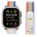Bracelet nylon Trail Loop 38 à 49 mm pour Apple Watch – Couleur du bracelet pride white