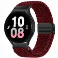 Bracelet nylon tressé 18 à 22 mm magnétique – Couleur du bracelet black j red