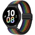 Bracelet nylon tressé 18 à 22 mm magnétique – Couleur du bracelet black rainbow