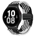 Bracelet nylon tressé 18 à 22 mm magnétique – Couleur du bracelet z black white
