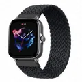Bracelet nylon tressé 20 à 22 mm pour Amazfit – Couleur du bracelet Black